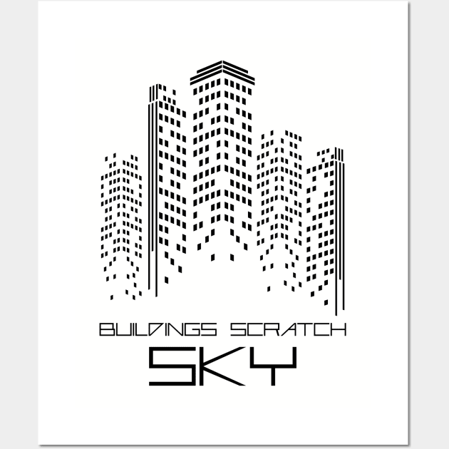 Buildings scratch sky Wall Art by Rafael Franklin